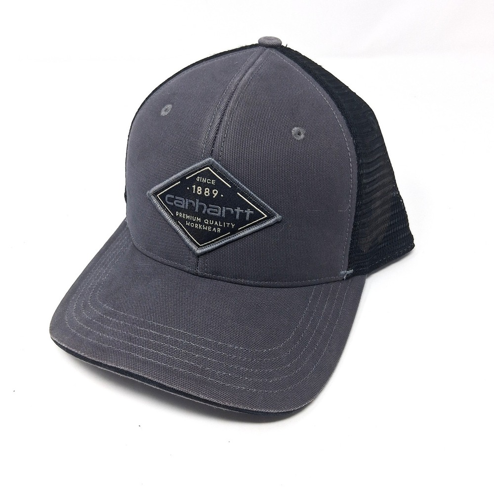 Carhartt Gravel Canvas Logo Patch Mesh Back Adjustable Truckers Hat OSFA